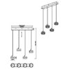 Lampadario rettangolare nero opaco a sospensione led cct 2300k 4000k dimmerabile