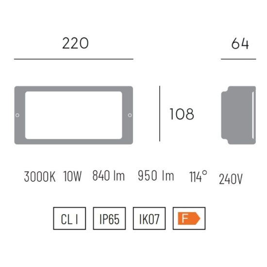 Applique per esterno da balcone marrone led 10w 3000k moderno ip65