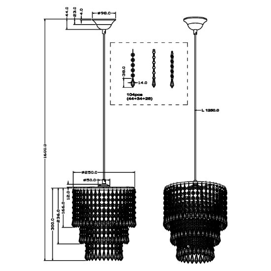 Lampadario classico per soggiorno rotondo cromo