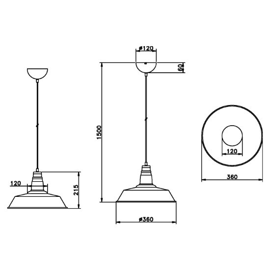 Lampada da cucina pagoda nichel opaco 36cm