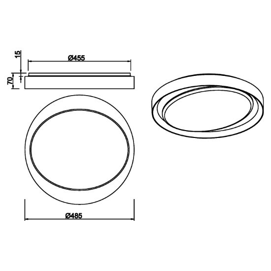 Plafoniera grigio bianco led cct 2700k 6500k con telecomando