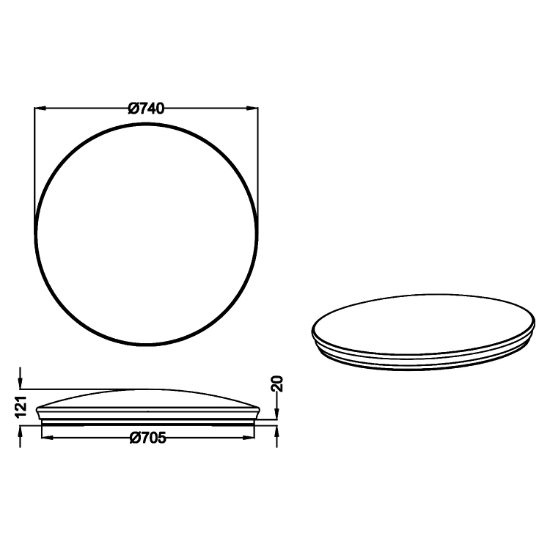 Plafoniera per camera da letto led 45w 4000k dimmerabile 74cm bianca