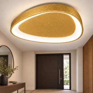 Plafoniera led 36w cct 3000k 4000k plettro moderna oro opaco 50cm