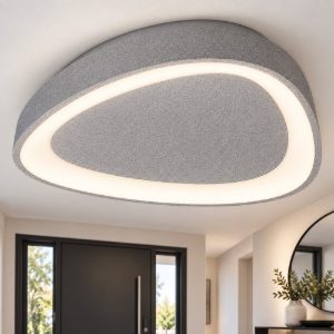 Plafoniera led 36w cct 3000k 4000k plettro moderna grigio perla