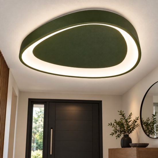 Plafoniera led 36w cct 3000k 4000k 50cm moderna plettro verde oliva