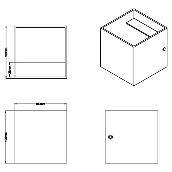 Applique cubo da parete bianco opaco led 4,3w 3000k