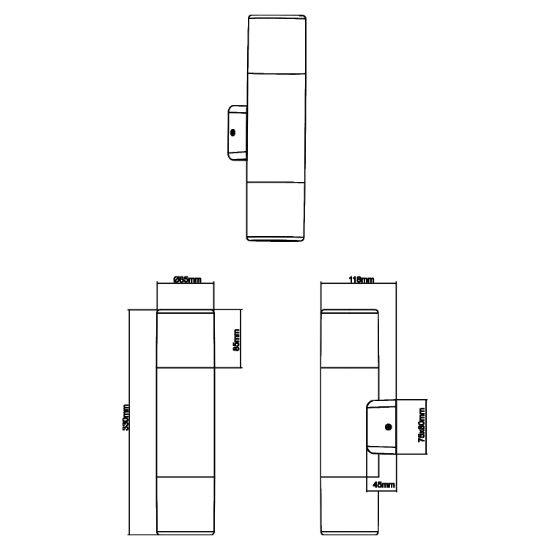Applique per esterno da veranda moderno antracite