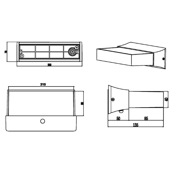 Applique per esterno antracite con sensore movimento led 11w 3000k