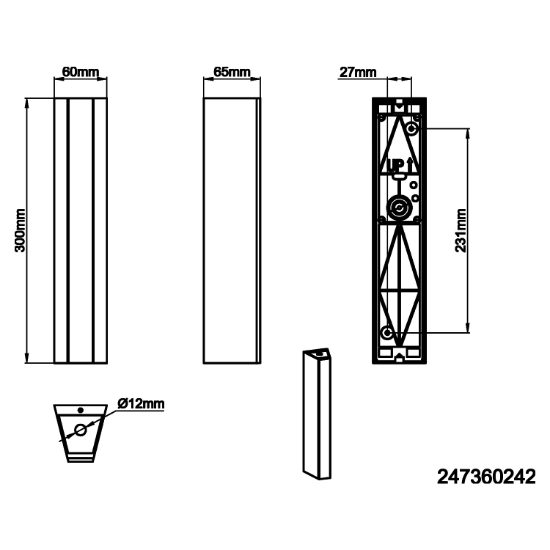 Applique da esterno per veranda moderno ip65 pressofusione di alluminio antracite led 8,5w 3000k