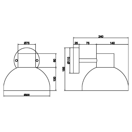 Applique da esterno per terrazzo ip44 h18 cm ruggine corten