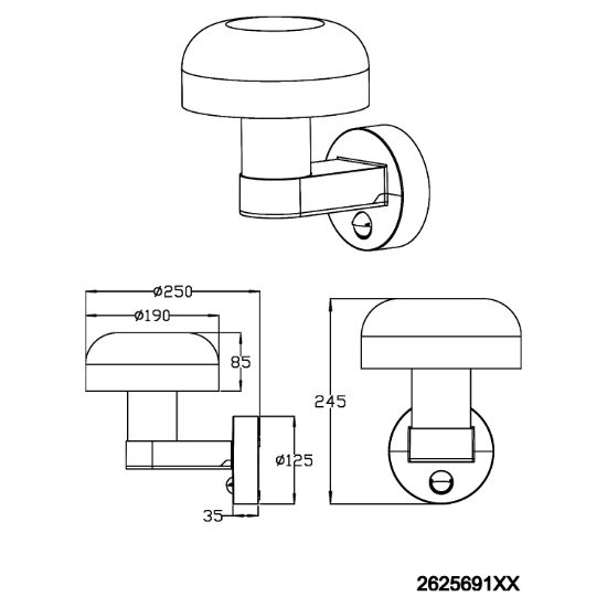 Applique per esterno ip54 con sensore di movimento