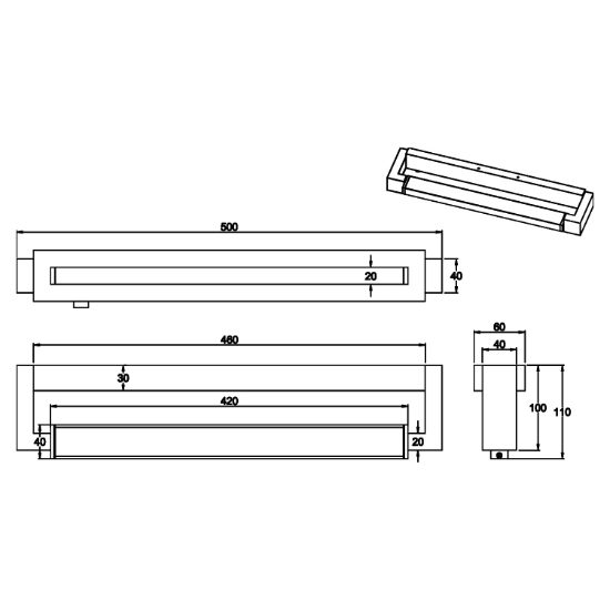 Applique nera per bagno led 9w cct 3000k 4000k orientabile dimmerabile