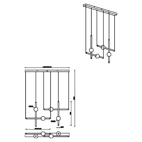 Lampadario nero oro moderno led 21w cct 2300k a 4000k dimmerabile per soggiorno
