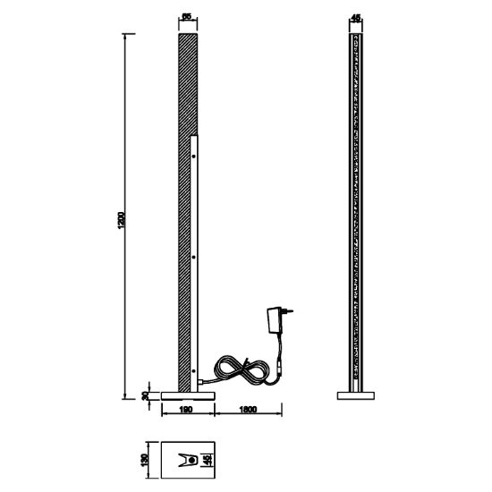Lampada da terra moderna sottile led 16w 3000k per salotto nordico
