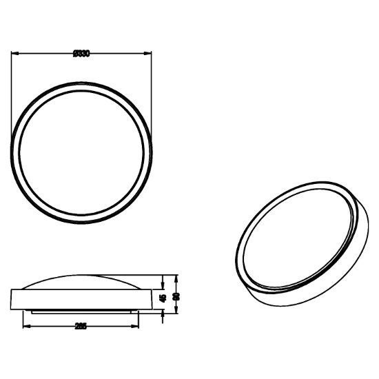 Plafoniera da bagno rotonda bianca led 3000k 18w