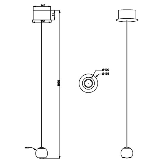 Lampada a sospensione sfera pesca grigio led 5w cct 2300k-4000k con telecomando