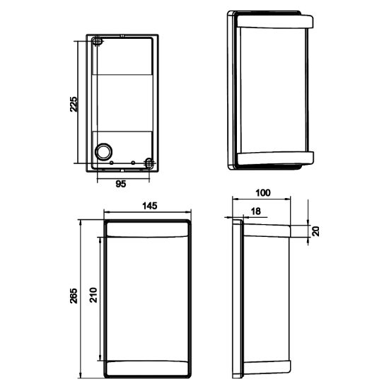 Applique per esterno da parete bianca moderna ip44