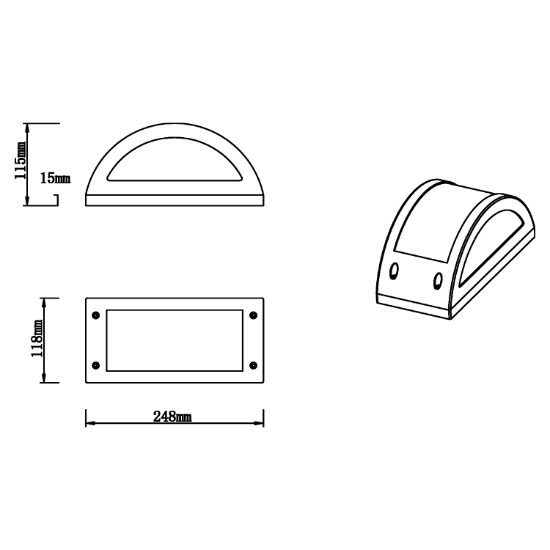 Applique da esterno antracite moderna led 12w 3000k