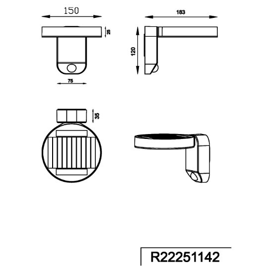 Applique da esterno luce solare con sensore di movimento antracite led 4,5w 3000k