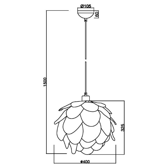 Lampadario a sospensione pigna multicolor per cameretta