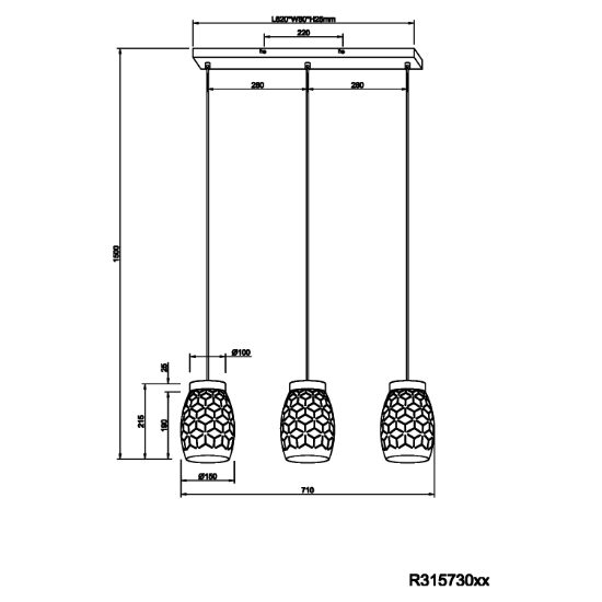 Lampadario per cucina paralume bianco traforato
