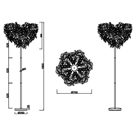 Piantana da terra design moderno cromo