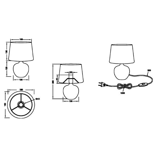 Abat-jour classica per camera da letto argento