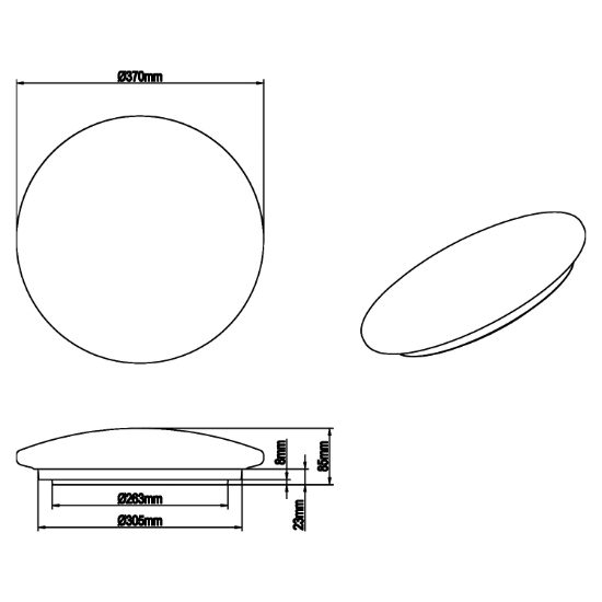 Plafoniera per cameretta luna led 15w 3000k ip44 moderna