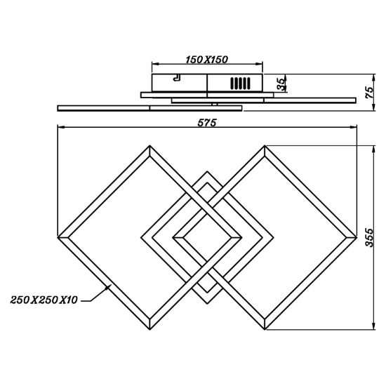 Plafoniera moderna cromata led 25w 4000k dimmerabile orientabile