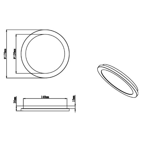 Plafoniera da bagno tonda bianca led 10w 3000k dimmerabile