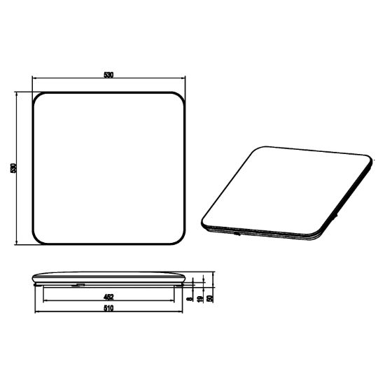 Plafoniera moderna bianca led 46w 4000k quadrata per ufficio