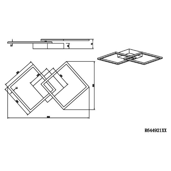 Plafoniera moderna da salotto led 20w 4000k orientabile bianca