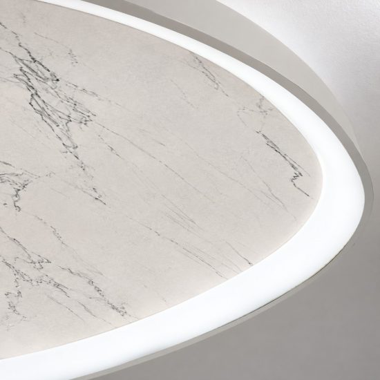 Plafoniera led 30w cct 3000k 4000k moderna plettro marmo bianco