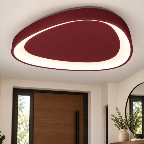 Plafoniera plettro moderna bordeaux led 48w cct 3000k 4000k