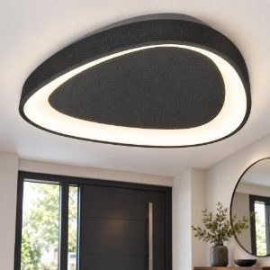 Plafoniera moderna plettro antracite led 48w cct 3000k 4000k 65cm