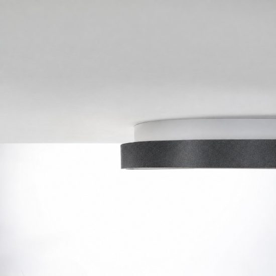 Plafoniera moderna plettro antracite led 48w cct 3000k 4000k 65cm