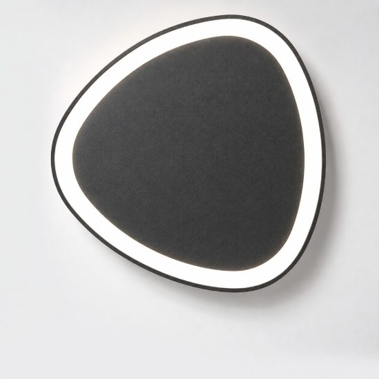Plafoniera moderna plettro antracite led 48w cct 3000k 4000k 65cm