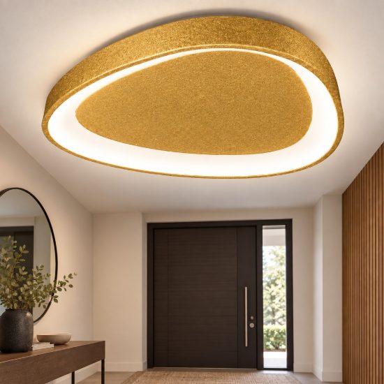 Plafoniera led 48w cct 3000k 4000k plettro moderna oro opaco
