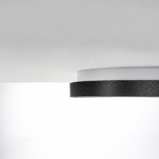Plafoniera moderna plettro nero led 48w cct 3000k 4000k 65cm