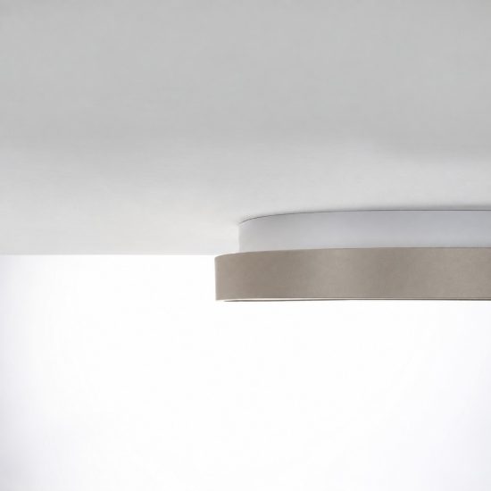 Plafoniera led 48w cct 3000k 4000k 65cm moderna plettro tortora