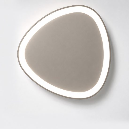 Plafoniera led 48w cct 3000k 4000k 65cm moderna plettro tortora