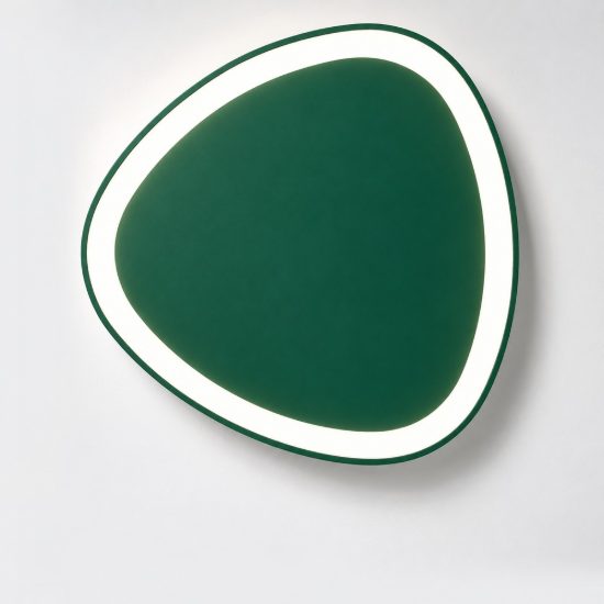 Plafoniera moderna plettro verde bosco led 48w cct 3000k 4000k 65cm
