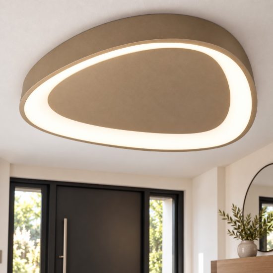Plafoniera moderna plettro sabbia bagnata led 48w cct 3000k 4000k