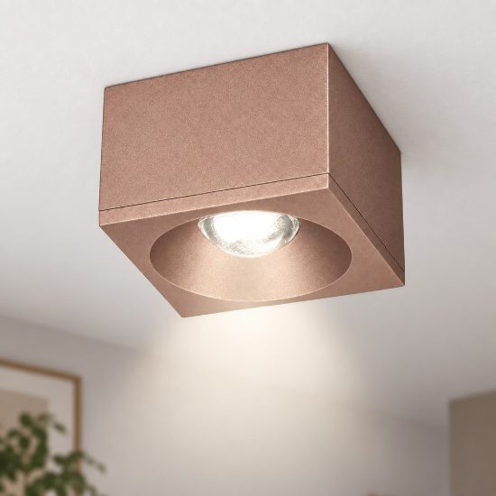 Faretto led 10w 3000k moderno da soffitto per soggiorno quadrato oro rosato