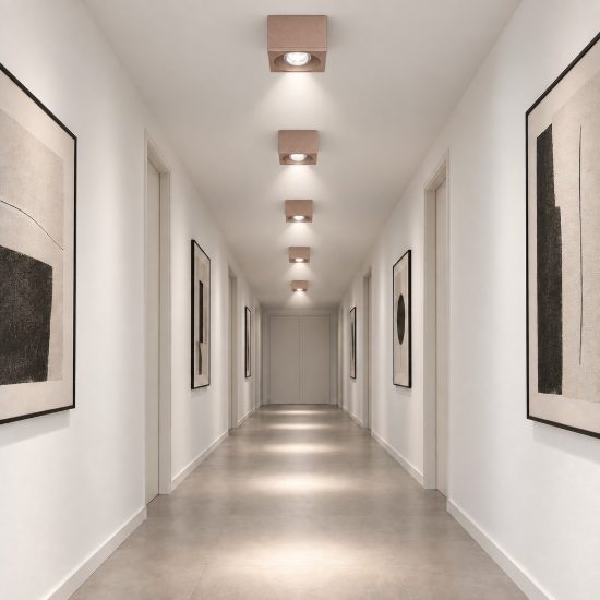 Faretto led 10w 3000k moderno da soffitto per soggiorno quadrato oro rosato