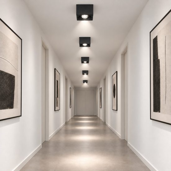 Faretto da soffitto per cucina moderno quadrato nero led 10w 3000k