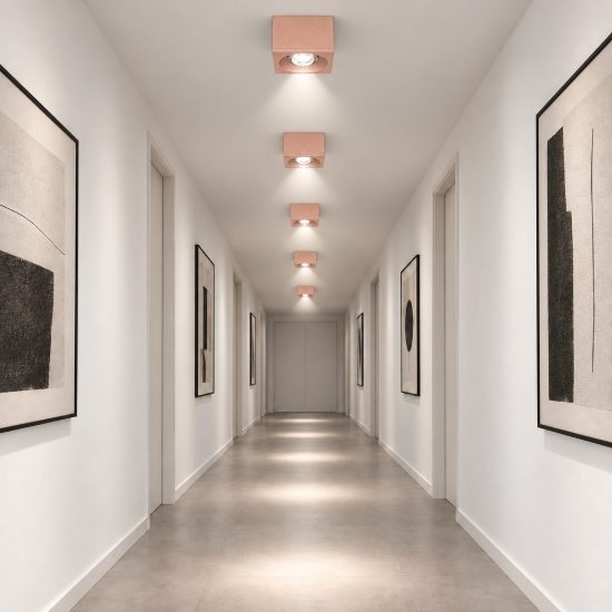 Faretto da soffitto moderno quadrato pesca led 10w 3000k