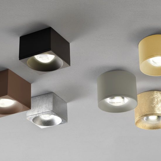 Faretto da soffitto moderno quadrato pesca led 10w 3000k