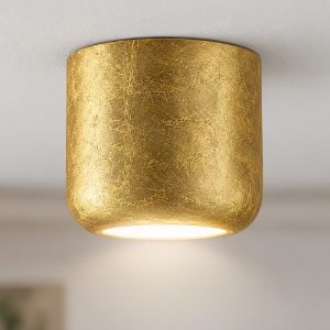 Faretto plafone da soffitto moderno decoro foglia oro led 10w 3000k 4000k ip44