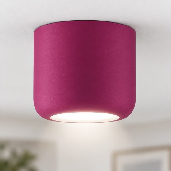 Faretto a plafone da soffitto moderno magenta led 10w cct 3000k 4000k ip44